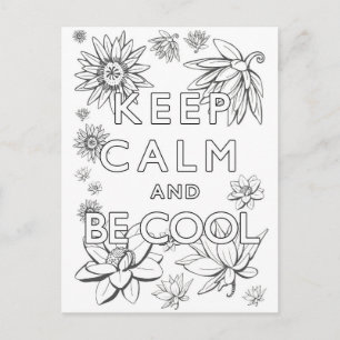 Mandala keep calm and be cool coloring card