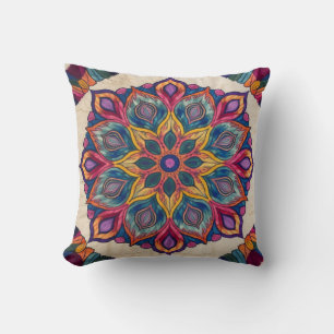Mandala Kilim Lumbar Pillows: Comfort with Artist Throw Pillow