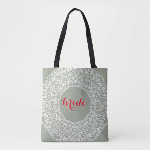 Mandala Lace Bride Wedding Swirl Art Border Tote Bag