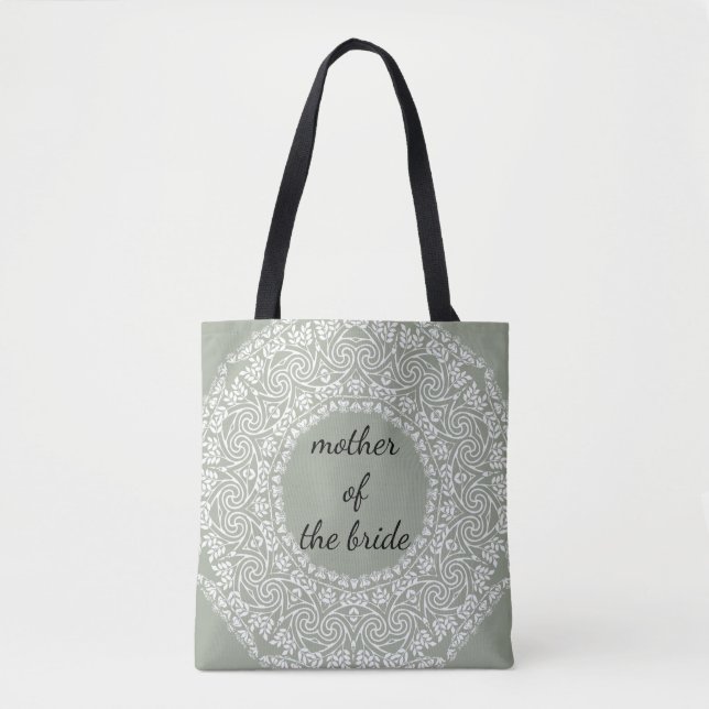 Mandala Lace Mother of The Bride Wedding Swirl Tote Bag (Front)