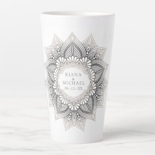 Mandala Lace Wedding Neutrals ID478 Latte Mug