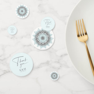 Mandala Lace Wedding Thank You Lt. Blue ID968  Confetti