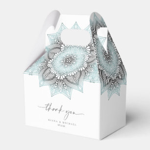 Mandala Lace Wedding Thank You Lt. Blue ID968 Favor Box