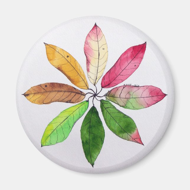 Mandala Leaves Magnet (Front)
