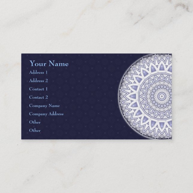 Mandala léger de flocon • Carte de visite (Devant)