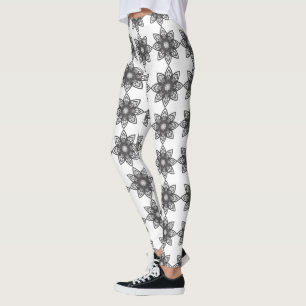 Mandala Leggings noirs et blancs
