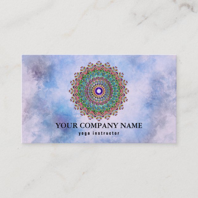 MANDALA LOGO CUSTOMIZED YOGA  INSTRUCTOR BUSINESS CARD (Front)