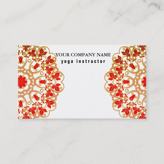 MANDALA LOGO CUSTOMIZED YOGA  INSTRUCTOR BUSINESS  CARD (Front)
