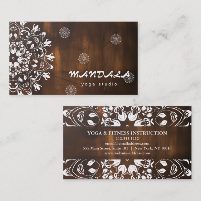 MANDALA LOGO CUSTOMIZED YOGA  INSTRUCTOR BUSINESS CARD (Front/Back)