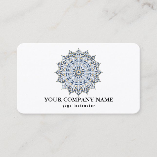 MANDALA LOGO CUSTOMIZED YOGA  INSTRUCTOR BUSINESS CARD (Front)
