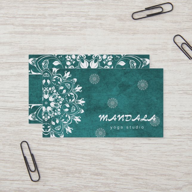 MANDALA LOGO CUSTOMIZED YOGA  INSTRUCTOR BUSINESS CARD (Front/Back In Situ)