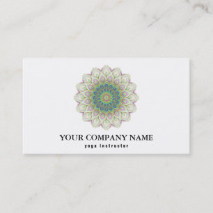 MANDALA LOGO CUSTOMIZED YOGA  INSTRUCTOR BUSINESS  CARD