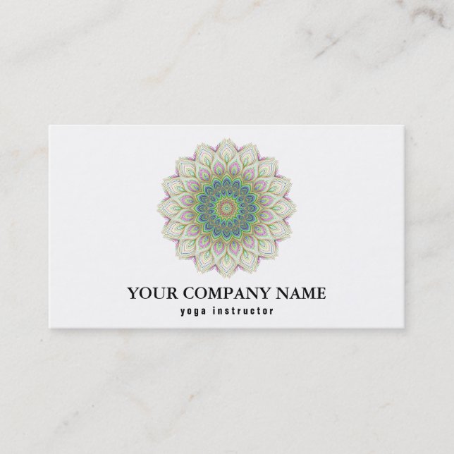 MANDALA LOGO CUSTOMIZED YOGA  INSTRUCTOR BUSINESS  CARD (Front)
