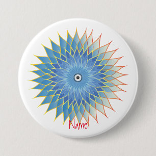 Mandala Lotus Blossom Thunder_Cove 3 Inch Round Button