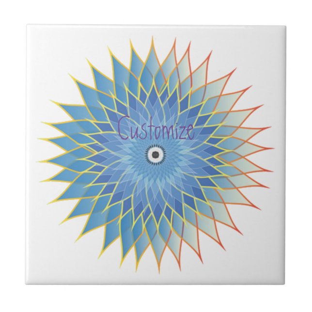 Mandala Lotus Blossom Thunder_Cove Tile (Front)