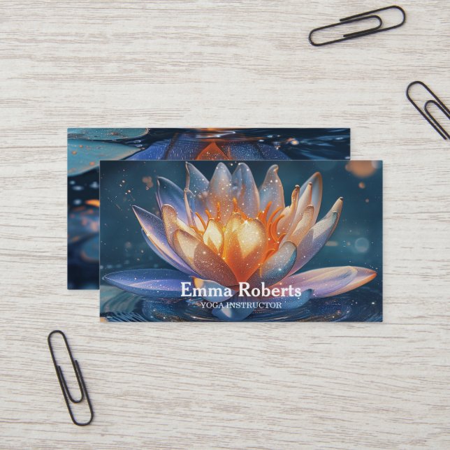 MANDALA LOTUS CUSTOMIZED YOGA  INSTRUCTOR BUSINESS CARD (Front/Back In Situ)