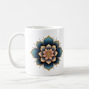 Mandala Lotus Flower with Sparkling Crystals Coffee Mug