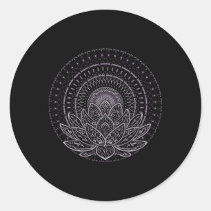 Mandala Lotus Flower Yoga _1 Classic Round Sticker