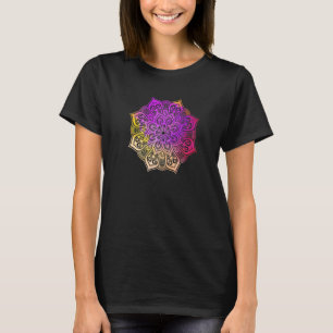 Mandala Lotus Flower Yoga Meditation Boho Prana T-Shirt