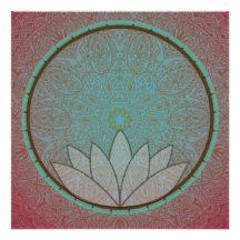 Mandala Lotus Meditation Circle Poster