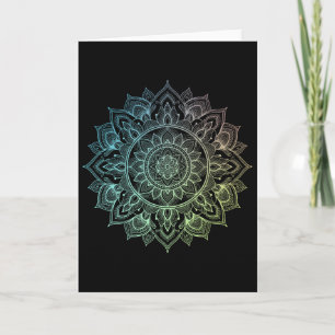 Mandala Lotus Zen Art Boho Buddha Botanical Succul Card