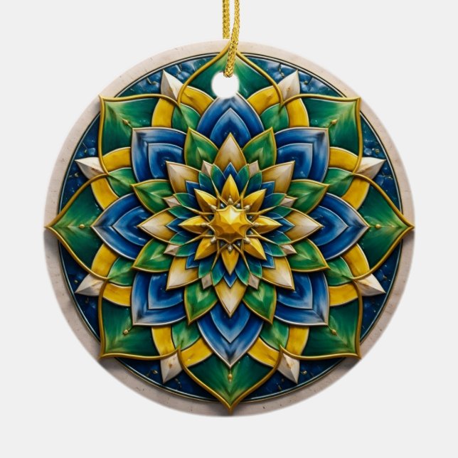 Mandala Luxe Keychain - 01 Ceramic Ornament (Front)