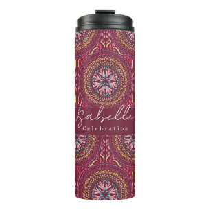 Mandala Magenta Thermal Tumbler