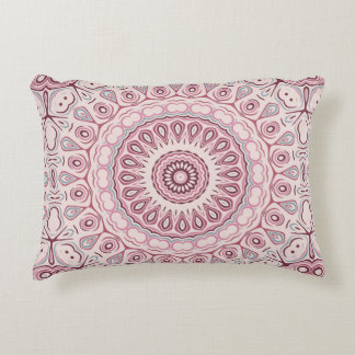 Mandala Medallion in Dusty Rose Pink and Mauve Decorative Pillow