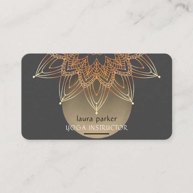 Mandala Meditation Yoga Healing Lotus Boho Business Card (Front)