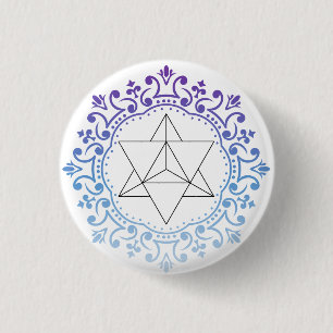 Mandala Merkaba Yoga Spiritual Meditation 1 Inch Round Button
