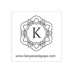 Mandala Monogram Exotic Spa Beauty Henna Rubber Stamp
