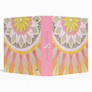 Mandala Morning Sun Colourful Monogrammed Planner Binder