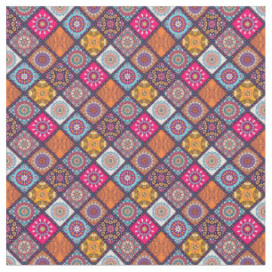 Mandala/Moroccan Tile Pattern Fabric