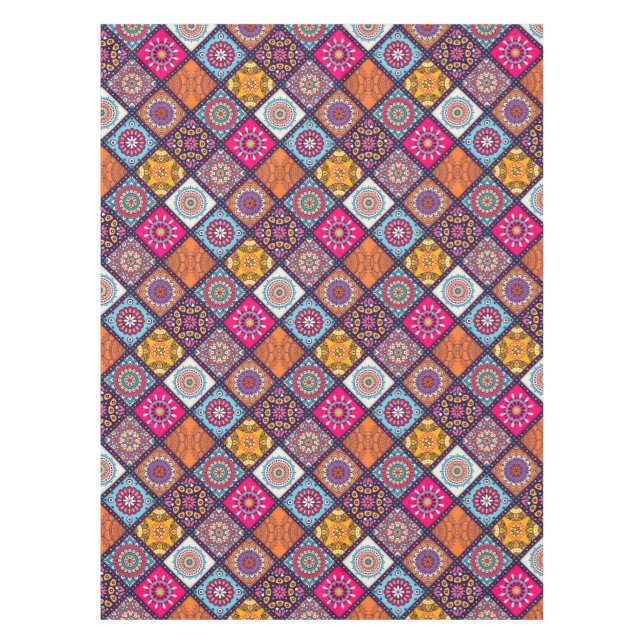 Mandala/Moroccan Tile Pattern Tablecloth (Front)