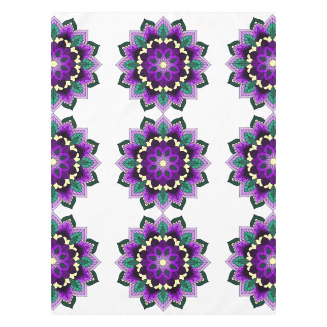 Mandala Motif 02 en nappes violettes (Devant)