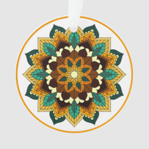 Mandala Motif 2002 en jaune et bronzette