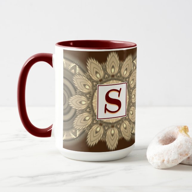 Mandala motif de la grande tasse de café initiale  (Avec donut)