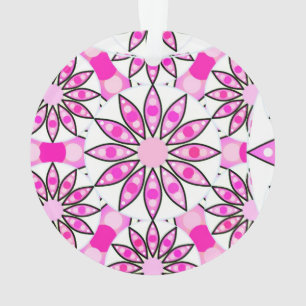 Mandala motif, rose chaud, noir et blanc