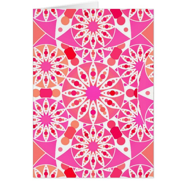 Mandala motif, tons rose et corail (Devant)