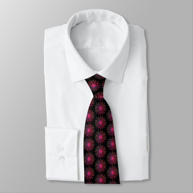 Mandala Multicolored Shades Design Tie (Tied)
