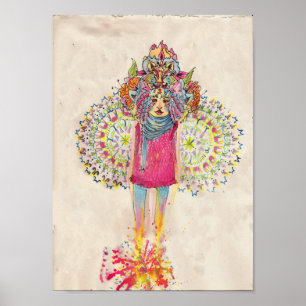 Mandala Mushroom Poster