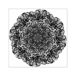 Mandala Nature Floral                              Rubber Stamp