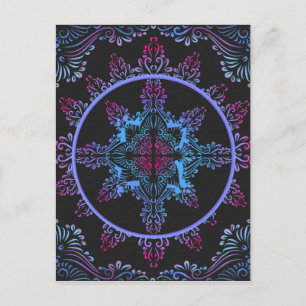 Mandala Night Flower Postcard
