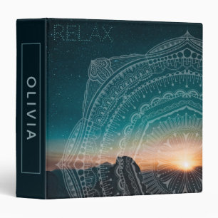 Mandala Night Sky Blue Sunset Photograph Mystical Binder