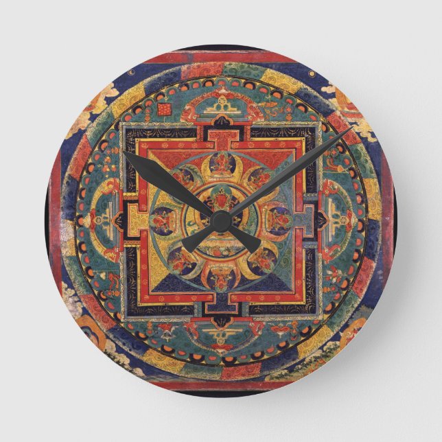 Mandala of Amitayus. 19th century Tibetan school Round Clock (Front)
