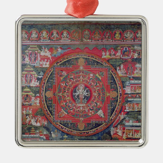 Mandala of Amoghapasa Metal Ornament (Front)