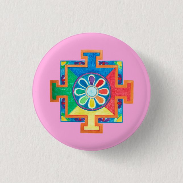Mandala of Creation  1 Inch Round Button (Front)