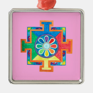 Mandala of Creation Metal Ornament