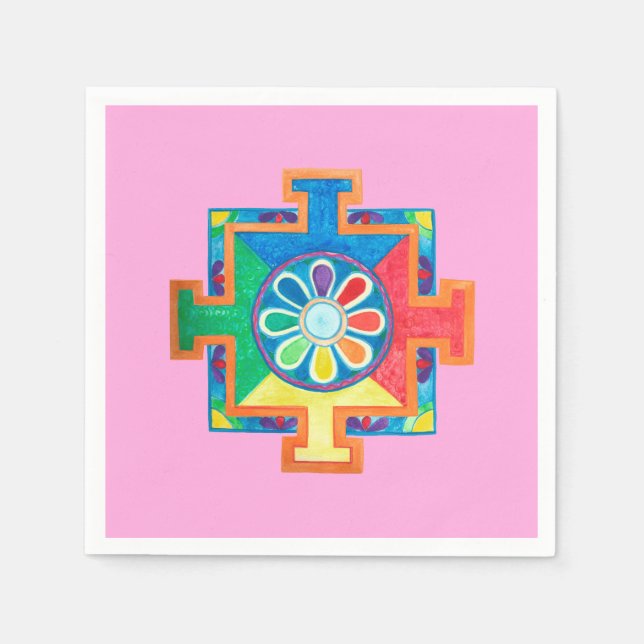 Mandala of Creation Watercolor  Napkin (Front)