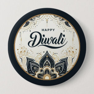 Mandala of Light and Blessing Diwali 4 Inch Round Button